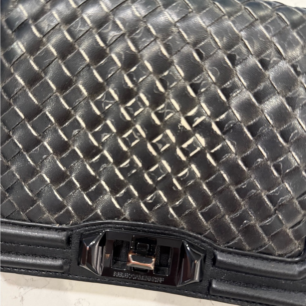 Rebecca Minkoff Black Woven Leather Men's Bag
